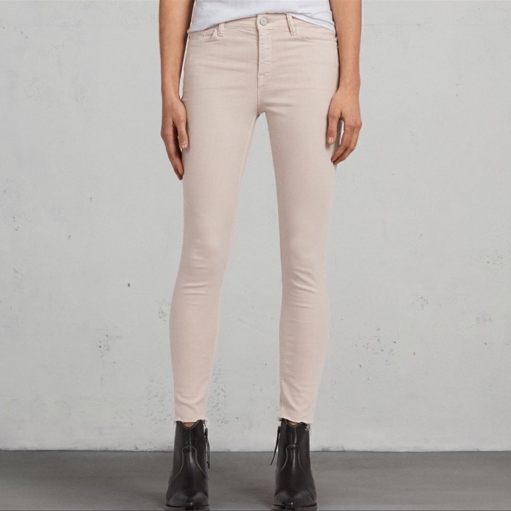 AllSaints Blush Pink Grace Ankle Skinny Jeans 31